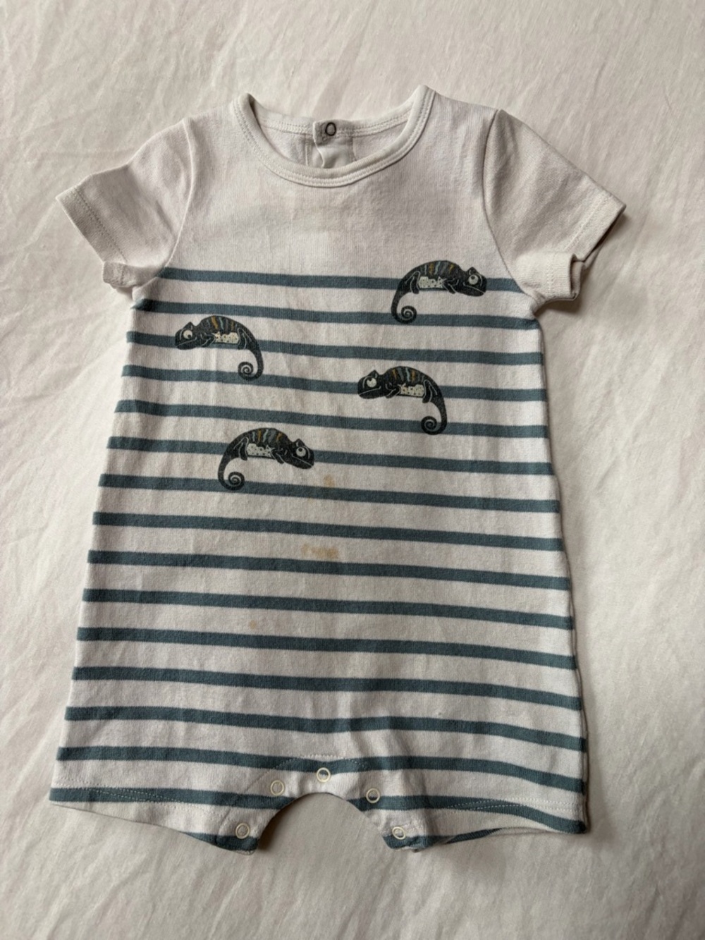 Petit Bateau Romper - play condition with some stains - size 12m (runs small)